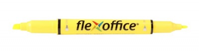 Szövegkiemelő, 1,0/4,0 mm, kétvégű, FLEXOFFICE "HL01", sárga