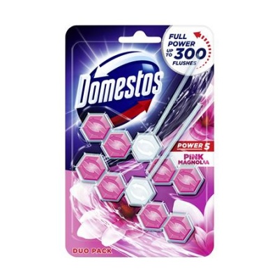 WC frissítő blokk, 2 db-os,DOMESTOS "Power 5", pink magnólia