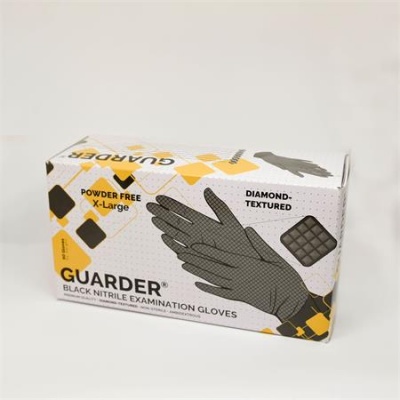 Védőkesztyű, egyszer használatos, nitril, 8,4g, L méret, 100 db, púder nélküli, fekete