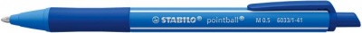 Golyóstoll, 0,5 mm, nyomógombos, STABILO "Pointball Colorful" ultramarinkék