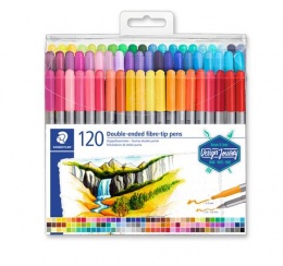 Rostirón készlet, 0,8/3,0 mm, kétvégű, STAEDTLER® "3200", 120 különböző szín